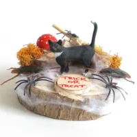 Tischdeko Halloween Katze Trick or Treat