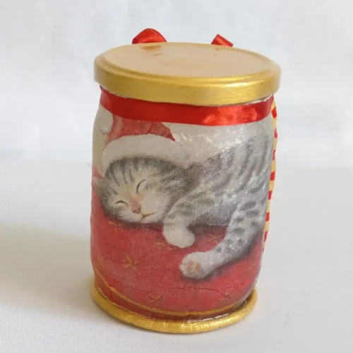 Dekoglas Weihnachten Katze Cuddles
