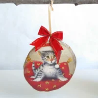 Wanddeko Weihnachten Katze Mandy